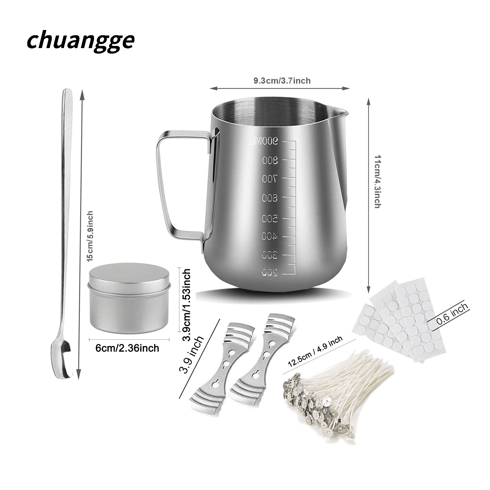 DIY Aromatherapy Candle Making Kit Supplies Handmake Tool Set Stainless Steel Cup Big Capacity 2000ML Inner Scale