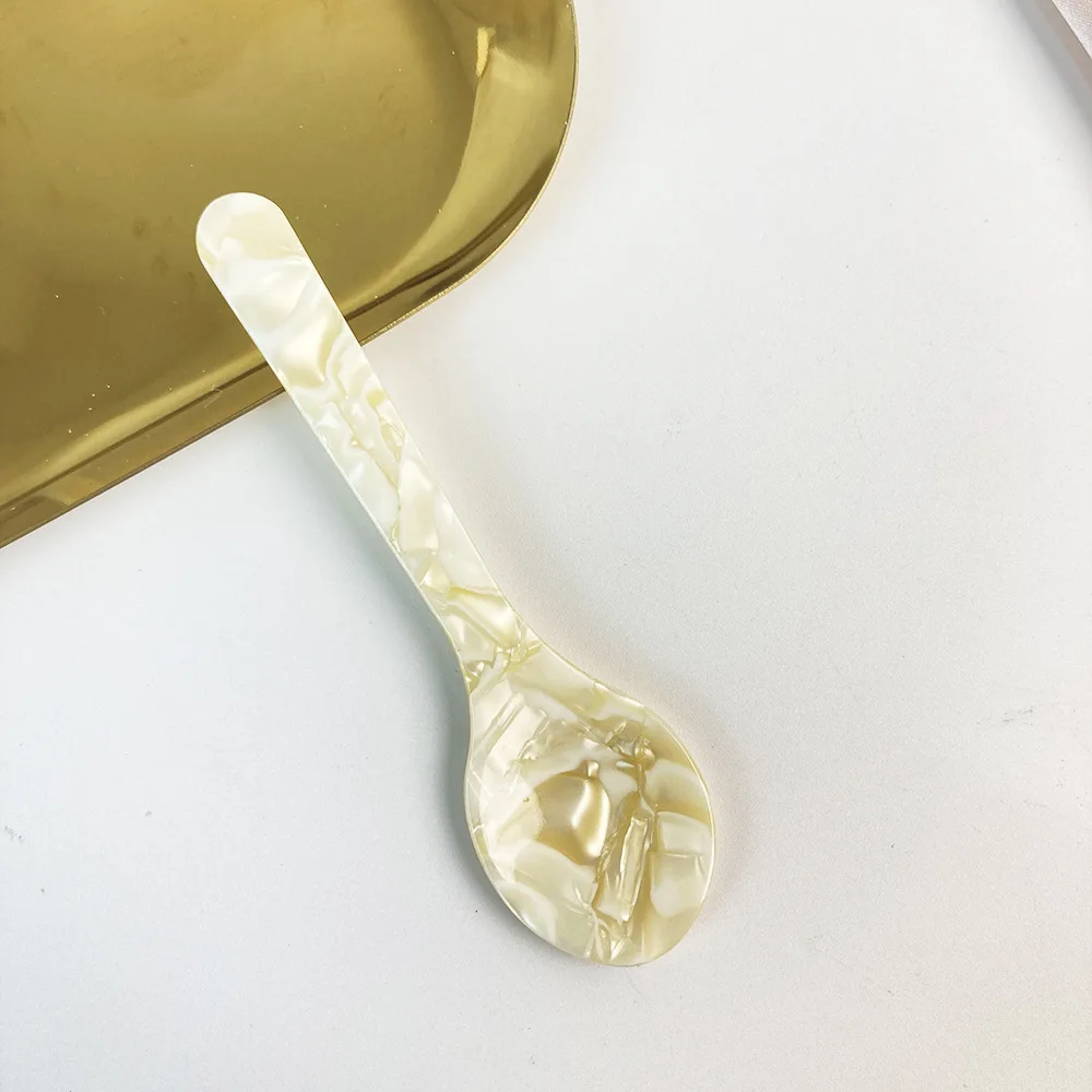 Kleurrijke acryl ijslepels, koffiekaviaar roerlepels, dessert theelepels, keukengerei, knutselgereedschap: Zilver