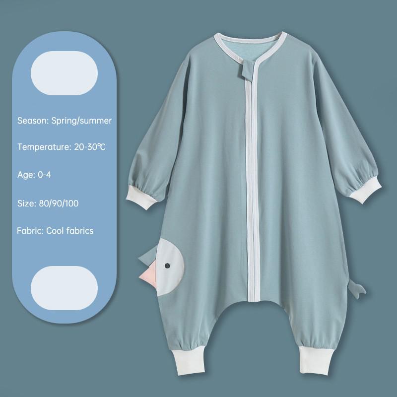 Peuter Kind Baby Slaapzak Pyjama Lente Zomer Katoen Kinderen Cartoon Chick Anti-Kick Quilt Kids Cooling Deken Sleeper: Long Green / Size100 (100-110cm)