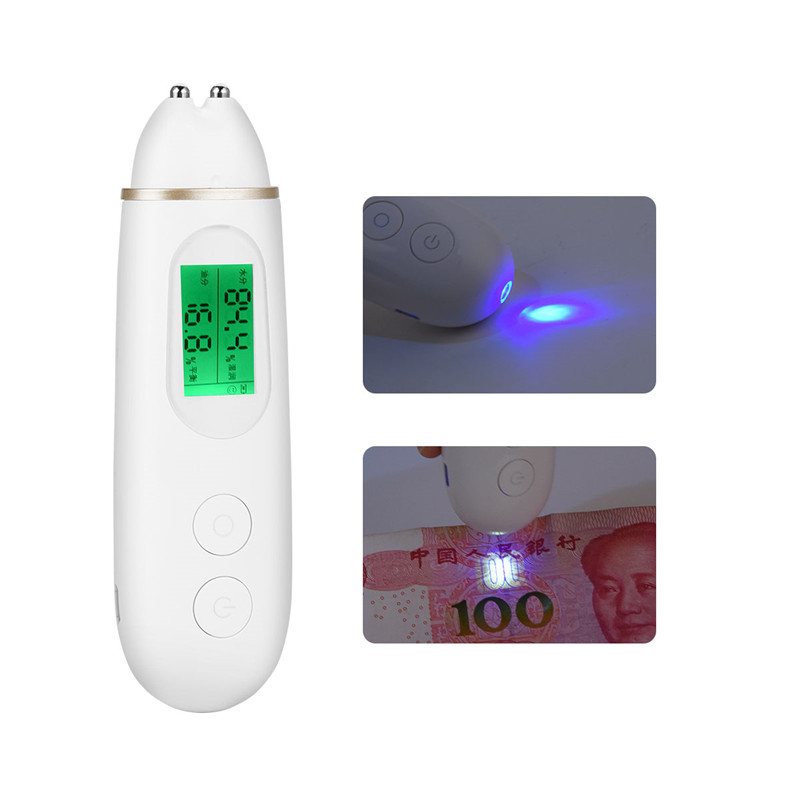 Digital Skin Analyzer Face Moisture Monitor Facial Massager Oil Content Detector Lady Face Elasticity Test Pen LED Display 31