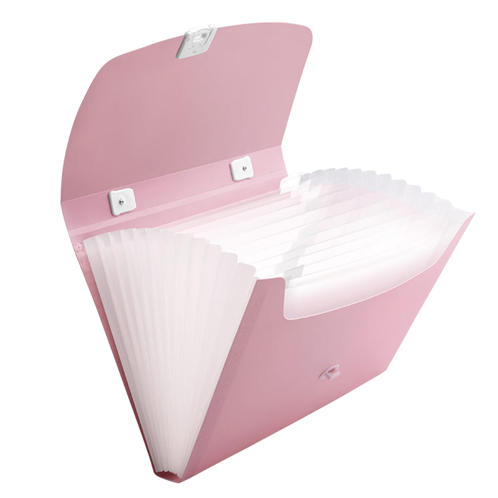 Carpeta de archivos en expansión sólida tamaño A4, acordeón de escritorio, oficina, escuela, hogar, artículos de papelería impermeables, Antipérdida con asa: Pink 13 Grids