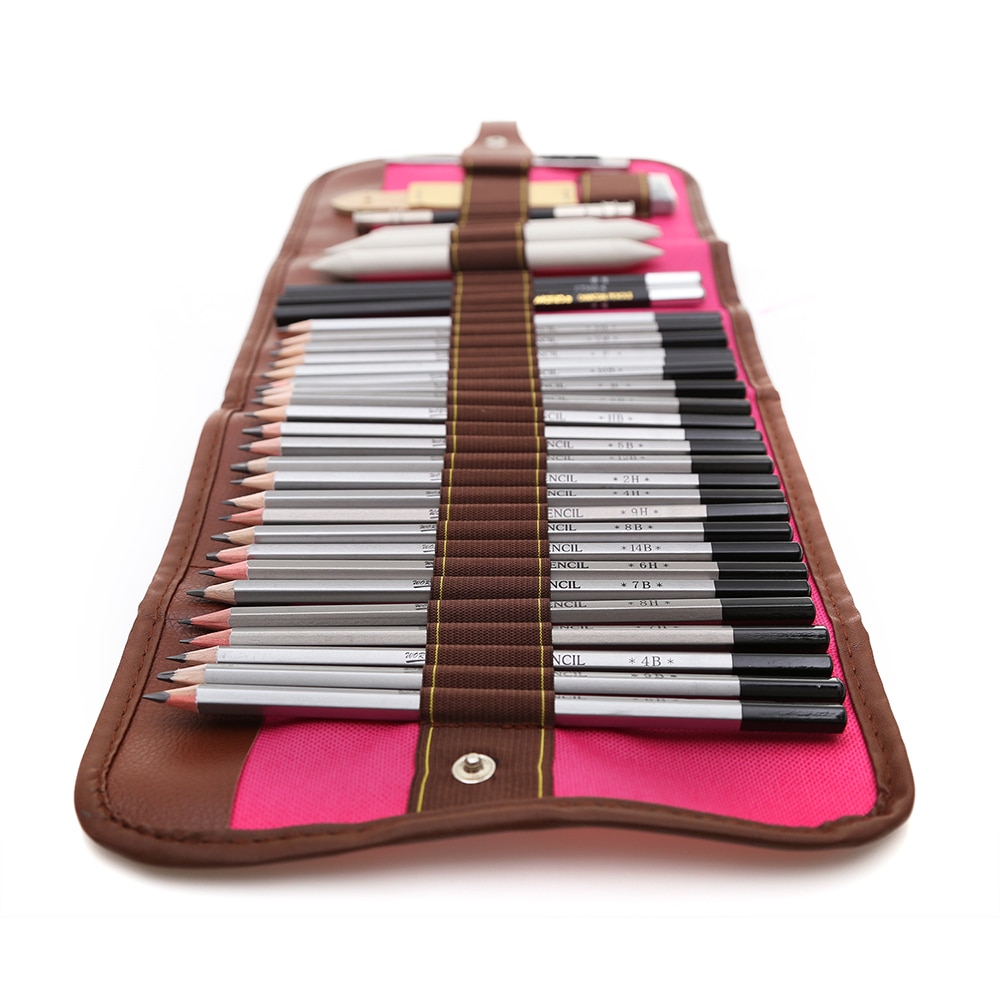 27/39pcs Sketch Pencil Set Sketching Drawing Kit Wood Pencil Pencil Bags For Painter School Students Art Supplies