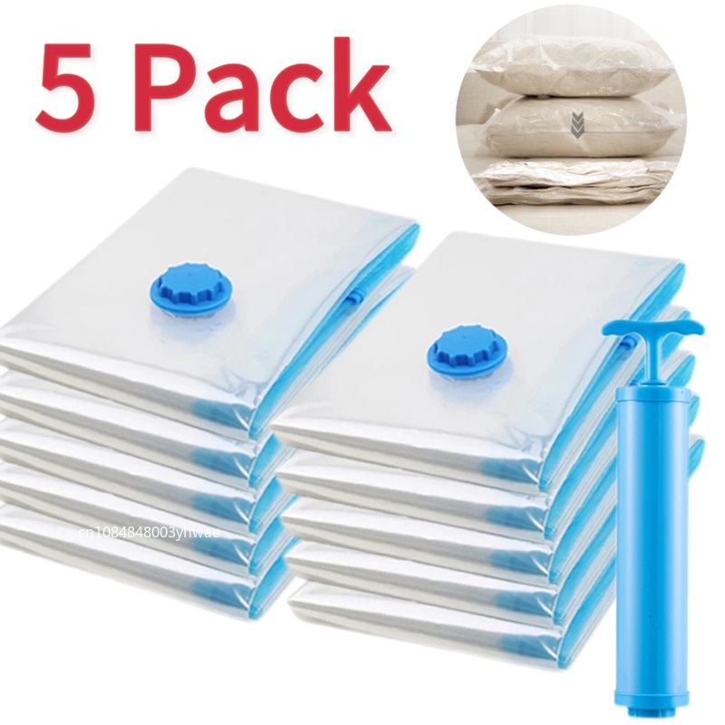 3/5PCS Vacuüm Opbergzakken Voor Kleding, Beddengoed, Ruimtebesparende Zakken Opslag Vacuüm Seal Pakket, opvouwbare Gecomprimeerde Organizer Bag