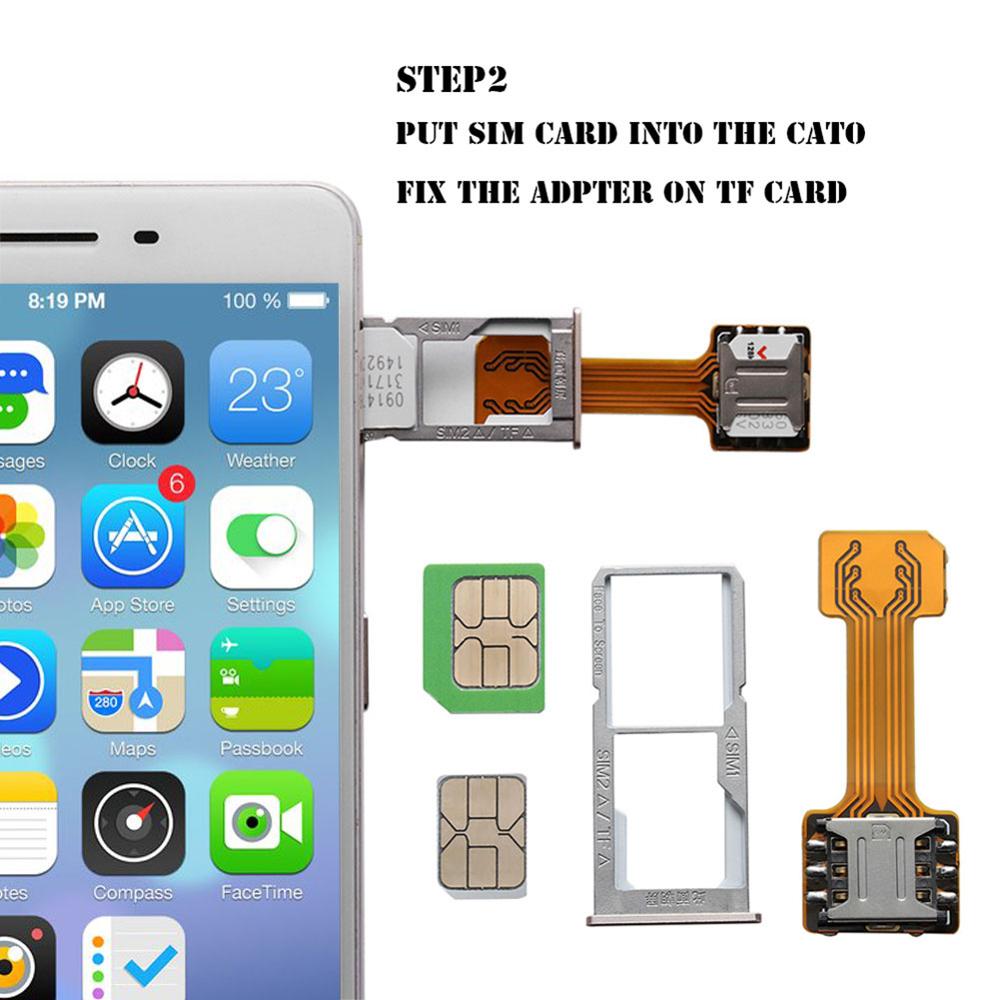 Hybrid Double Dual SIM Card SD Adapter 3.8 / 10cm For Android Extender 2 Nano Micro SIM Adapter For Android Phone