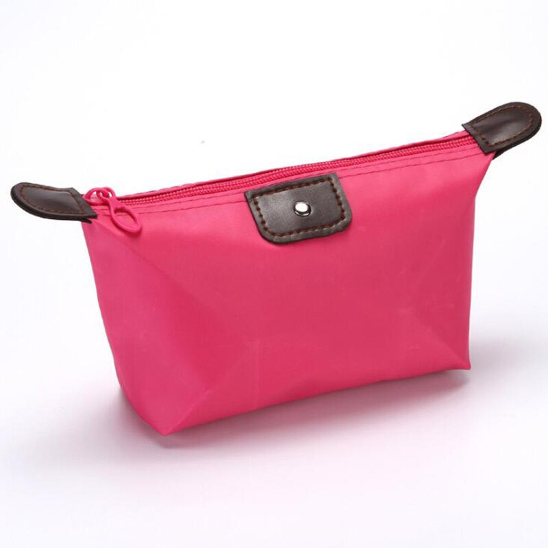 Neue nette knödel kosmetik tasche candy farbe klapp knödel paket wasserdichte lagerung waschen kosmetik tasche: Rose red