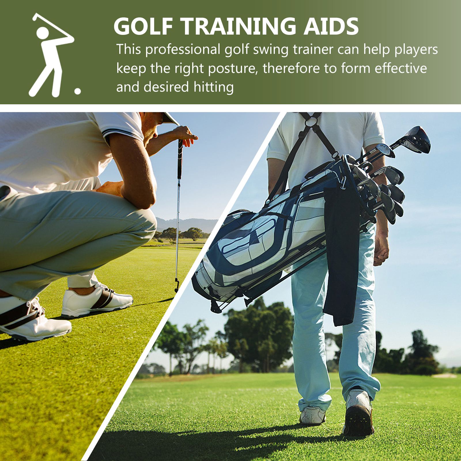 golf trening swingu golfowego pomoc moc dla siły tempo równowagi golf rozgrzewka kij