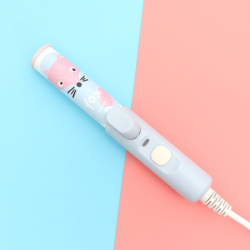 Buckle Mini Hair Curler Straightener Electric Splint Hair Curling Irons Travel Hair Tools Cute Candy Color Flat Iron: 06
