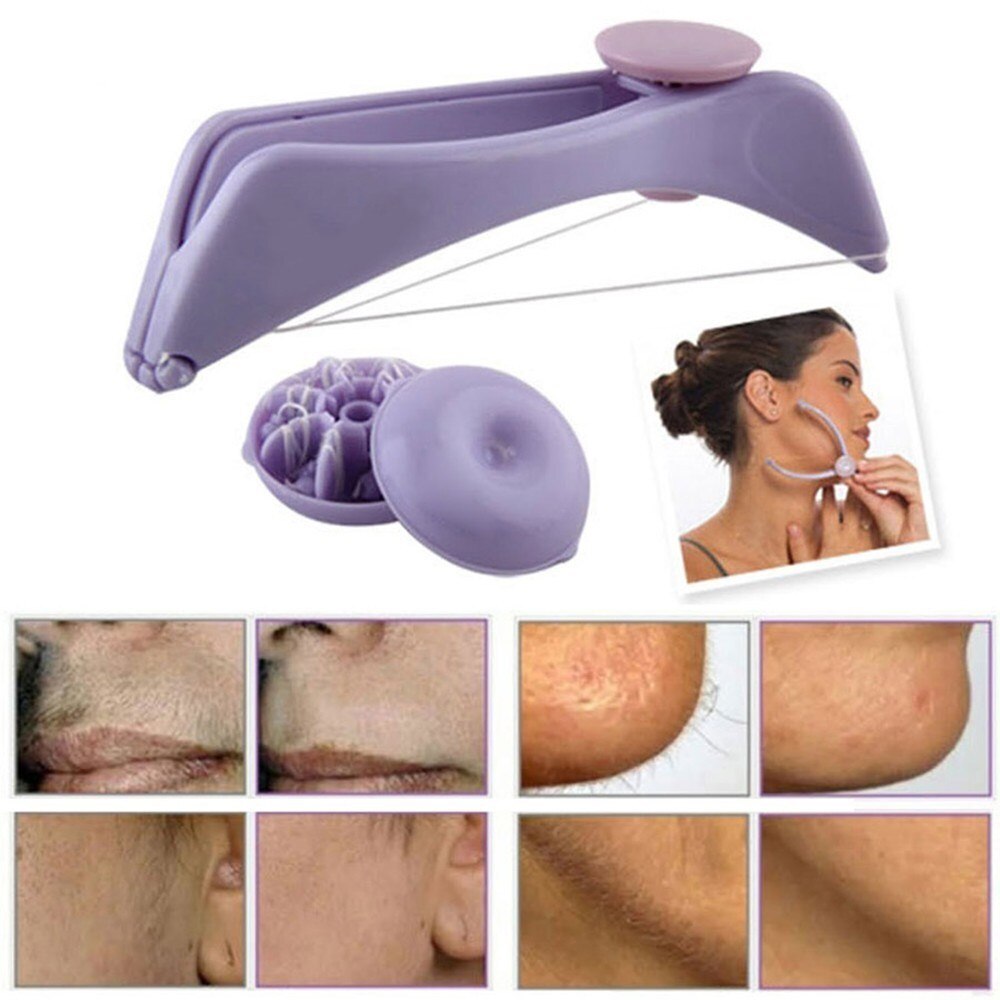 Epilering rep ansikte bomull epilator tråd hår ta bort sträng tråd clip set opp väska