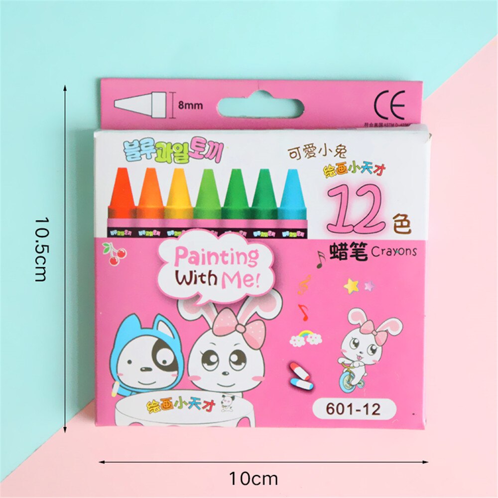 8/12/24 colores no tóxicos cera crayones Graffiti pluma para dibujo de chico plumas en colores Pastel Resaltadores suministros de arte de navidad: 12 colors pink