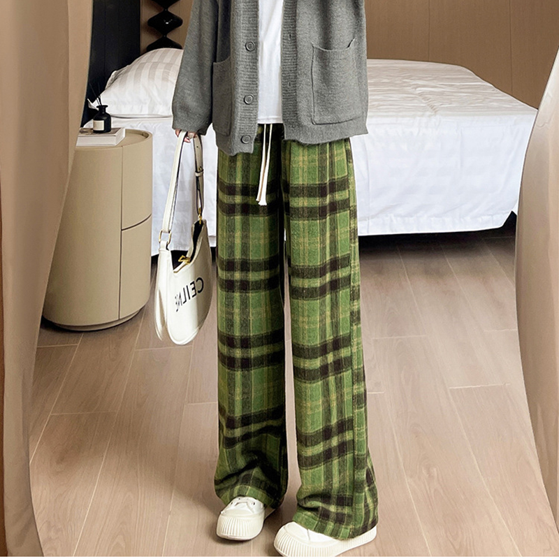 Sorte ternede oversize joggingbukser til kvinder, afslappede bukser, baggy, elastiske lommer i taljen, studerende, unisex, hiphop, løse bukser: M / Grøn