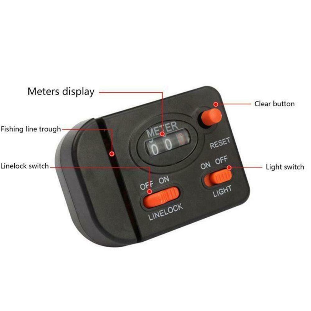 Digital Fishing Line Length Counter 299.7 Feet Depth Fishing Line Gauge Multifunction Counter Fishing Tool Tac Y4H0