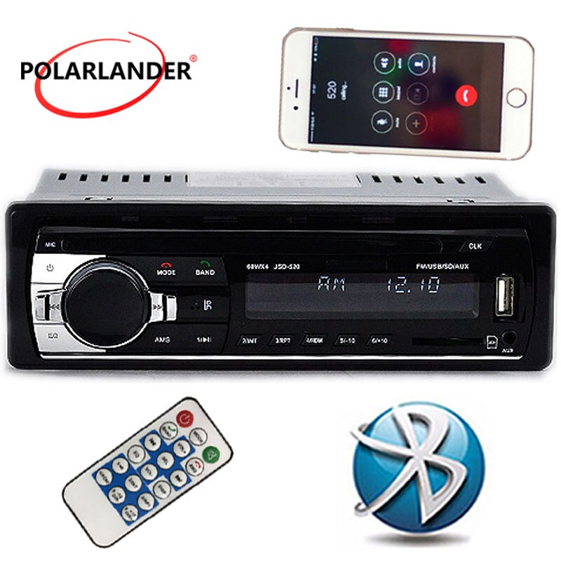 auto Radio Stereo Speler ingebouwde Bluetooth en microfoon Telefoon AUX-IN MP3 Voor Iphone 12V Car Audio Auto