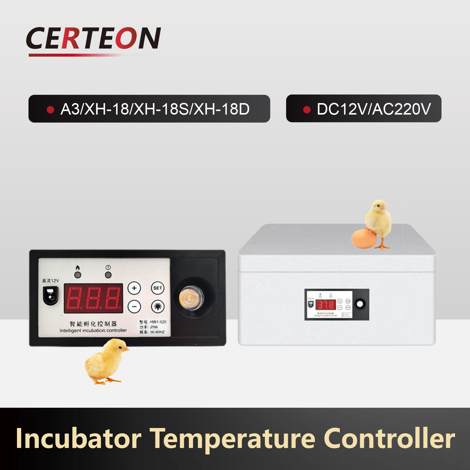 XM-18 Automatic Egg Incubator Thermostat Digital Temperature Humidity Controller with Sensor