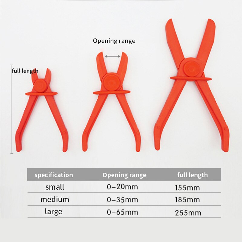 3Pcs/Set Nylon Hose Clamp Tool Set Brake Fuel Water Line Clamp Plier Hands Free Tool Car Repair Tools Hose Pliers