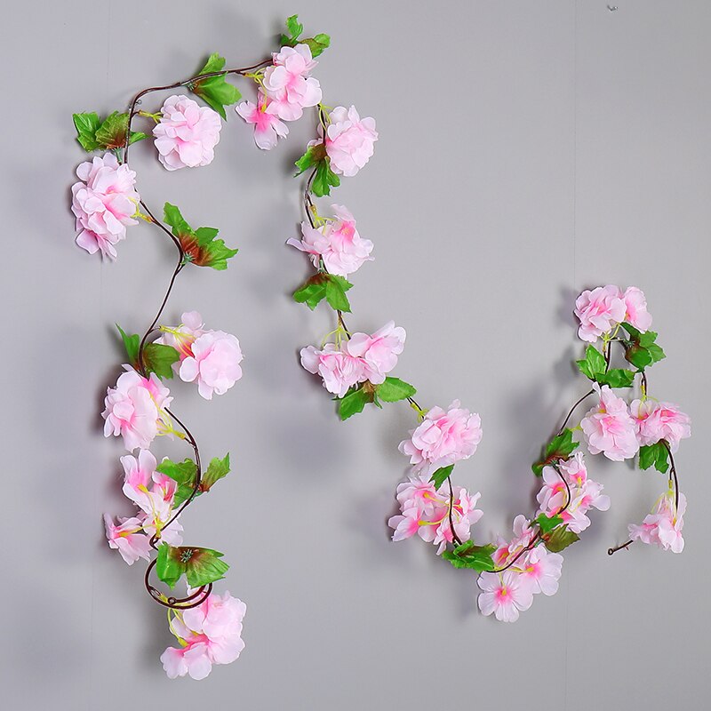 1 Uds. Guirnalda de flores artificiales, guirnalda de cerezas, telas no tejidas, tela de flores para pared, decoración de lujo para el hogar, decoración para el jardín: SMTYH016