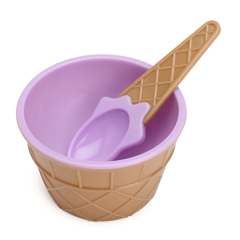 KiWarm Leuke 6 Pcs Kinderen Plastic Ijs Kommen met Lepels Duurzaam Dessert Kom 6 Kleuren DIY Container Gereedschap