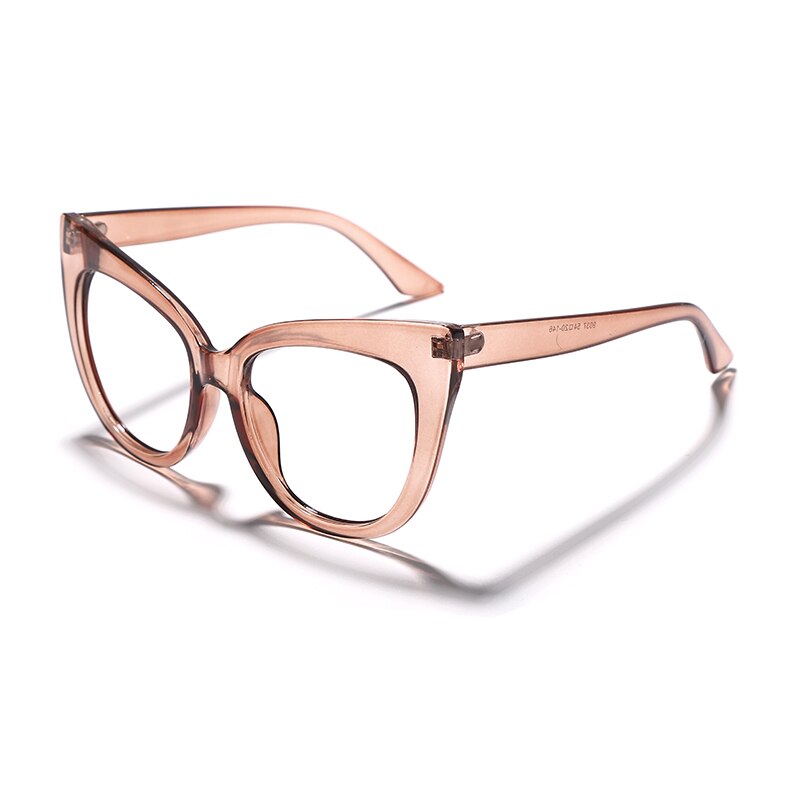 Cat Eye Oversized Glasses Frame Rivet Structure women Spectacles Frames Red Black Color Brand Eyeglasses Unisex: 2