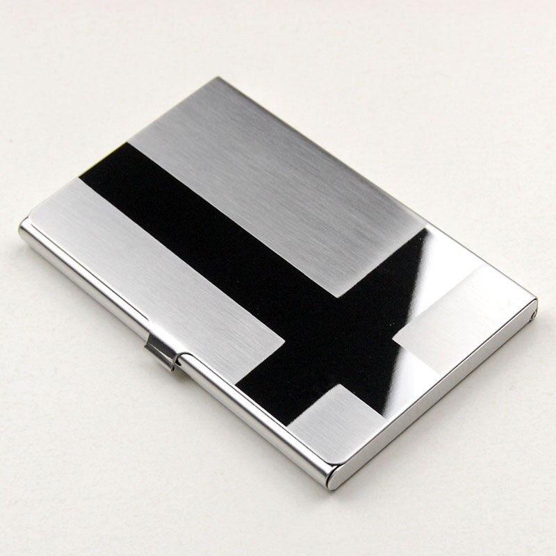 Vandtæt rustfrit stål sølv aluminium metal sag kasse forretnings id navn kreditkort holder dækning navnekort: Mønster 3