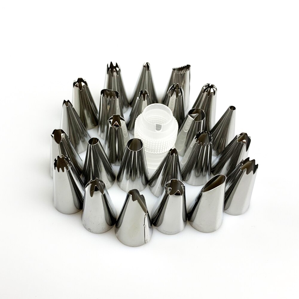 27Pcs Rvs Cake Decorating Tip Pipping Nozzles Pastry Russische Nozzle Tips Voor Zoetwaren Tools Decor Tip Cake Tool: Default Title