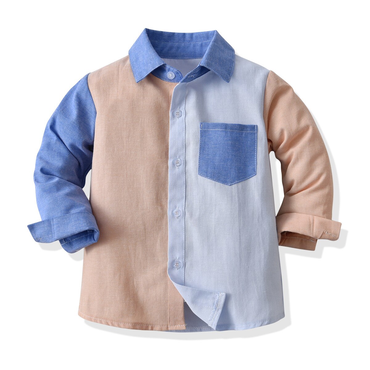 Nouvelle chemise en velours côtelé à manches longues pour garçons, kaki, tissu en coton pur, haut à revers pour enfants de 2 à 6 ans, manteau décontracté, printemps automne: SH001 / 5T