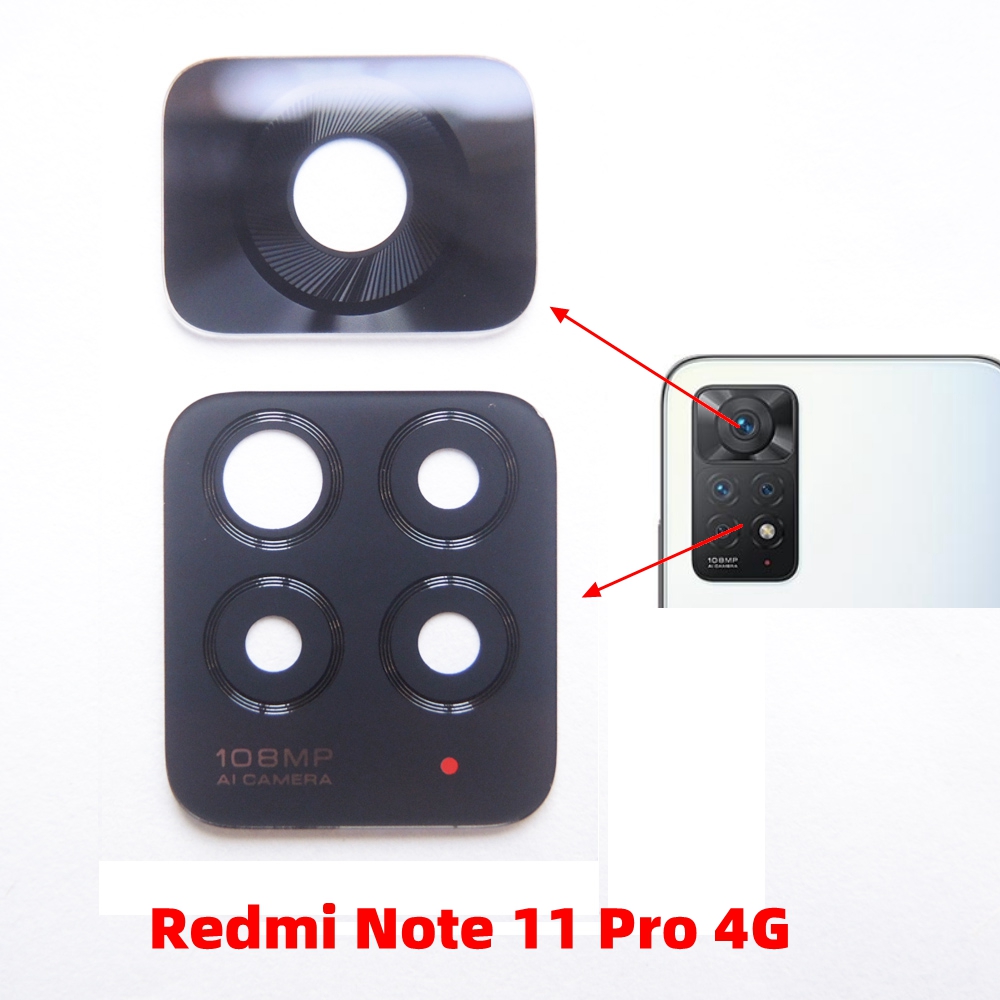 Vetro dell'obiettivo della fotocamera per Xiaomi Redmi Note 11, 11S, 11 Pro 4G/5G Parti per smartphone con obiettivo in vetro per fotocamera posteriore: Oro