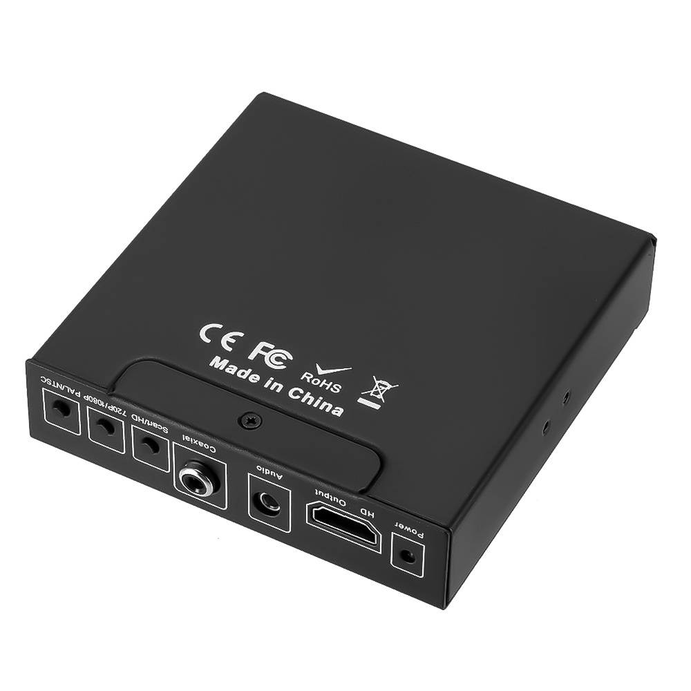 Convertidor Digital SCART HD a HD de 1080P, convertidor de vídeo de alta definición, adaptador de enchufe de alimentación UE/EE. UU. para HDTV HD