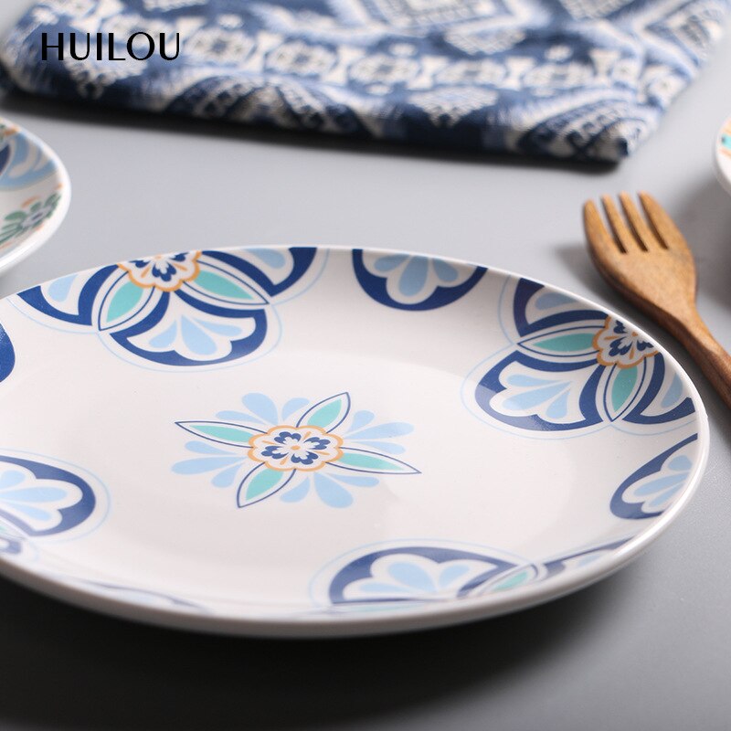 Steak plate Retro ceramic cutlery set Western breakfast plate ceramic shallow plate