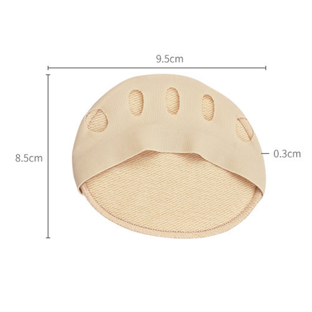 Coussin Invisible pour l'avant-pied, 1 paire, chaussettes en coton pour femmes, coussinets éponge en soie glacée, doublure antidérapante, bout ouvert, chaussettes sans talons