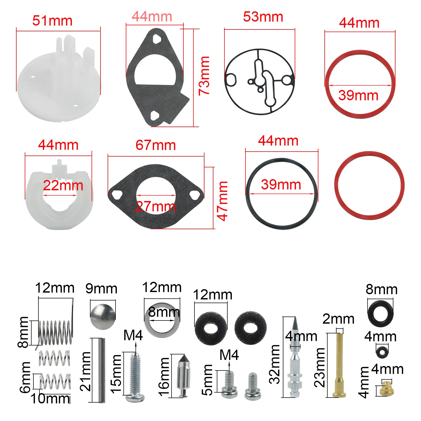 Carburetor Repair Rebuild Kit Master Overhaul For Nikki Carbs Replaces 796184 696136 796081 699813 Craftsman 11HP-19HP Engine