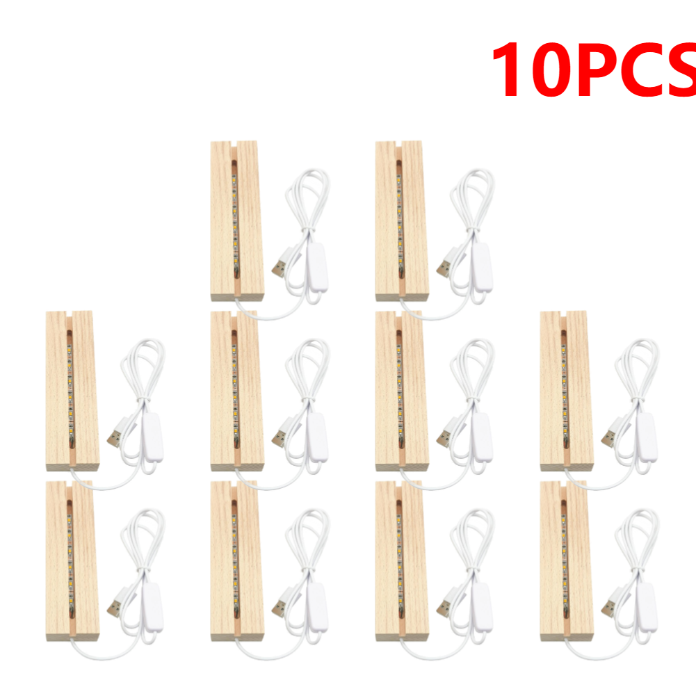Pantalla de luz LED de madera, Base iluminada de cristal, Base de placa de luz acrílica, Base de madera USB para luces artísticas de resina: Gris