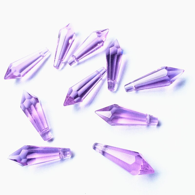 20 pièces/lot 36mm violet glaçon goutte lustre prisme pièces cristal AAA verre suspendu pendentif pour décoration de lampe + anneaux gratuits