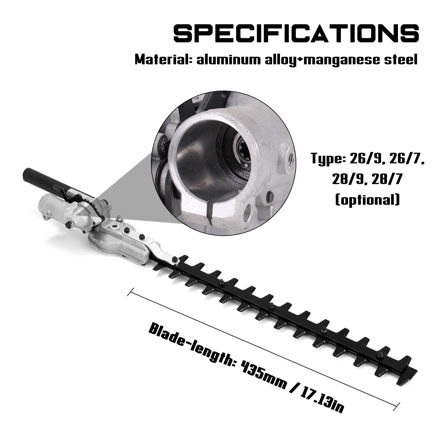 100 ° rotatif haute Branches tondeuse accessoire 65 en alliage d'acier au manganèse taille-haie outil de jardin 4 en option pour couper les haies