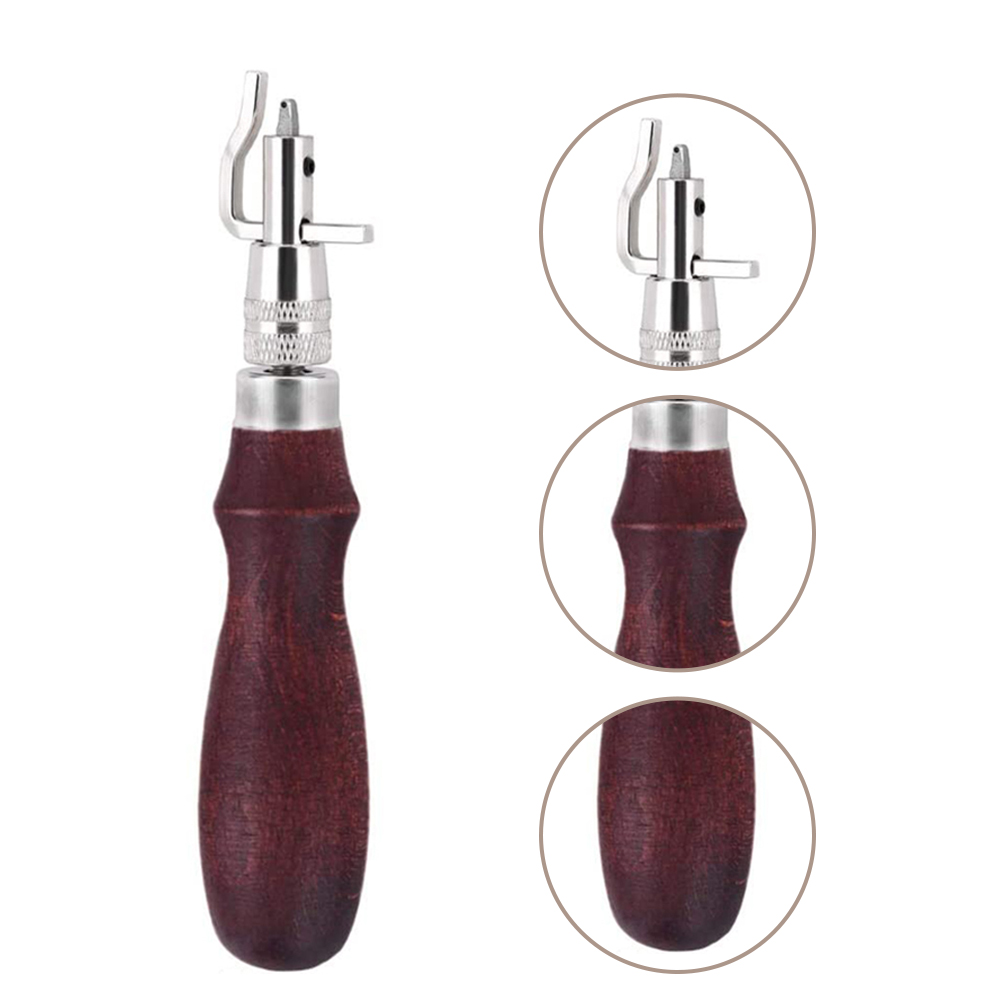 Herramienta de Groover de cuero, herramientas de corte para tallado de cuero, costura ajustable, dobladillo, biselador de bordes