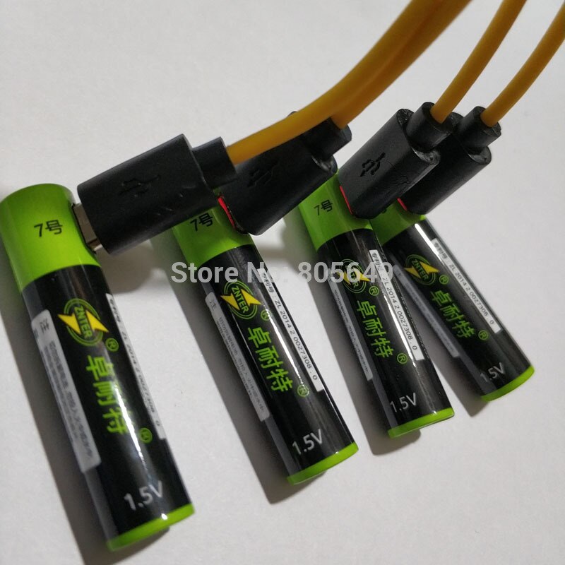 4 pcs ZNTER 1.5 V AAA usb batterij 600 mAh 900mwh li-polymer li-po oplaadbare lithium li-ion batterij niet inbegrepen usb-kabel