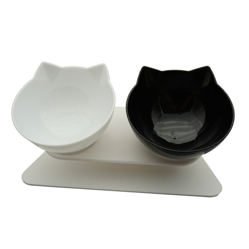Antislip dubbele kattenbak, hondenbak met standaard, voerbak voor katten, waterbak voor katten, voerbakken voor honden, voerbak voor honden, benodigdheden
