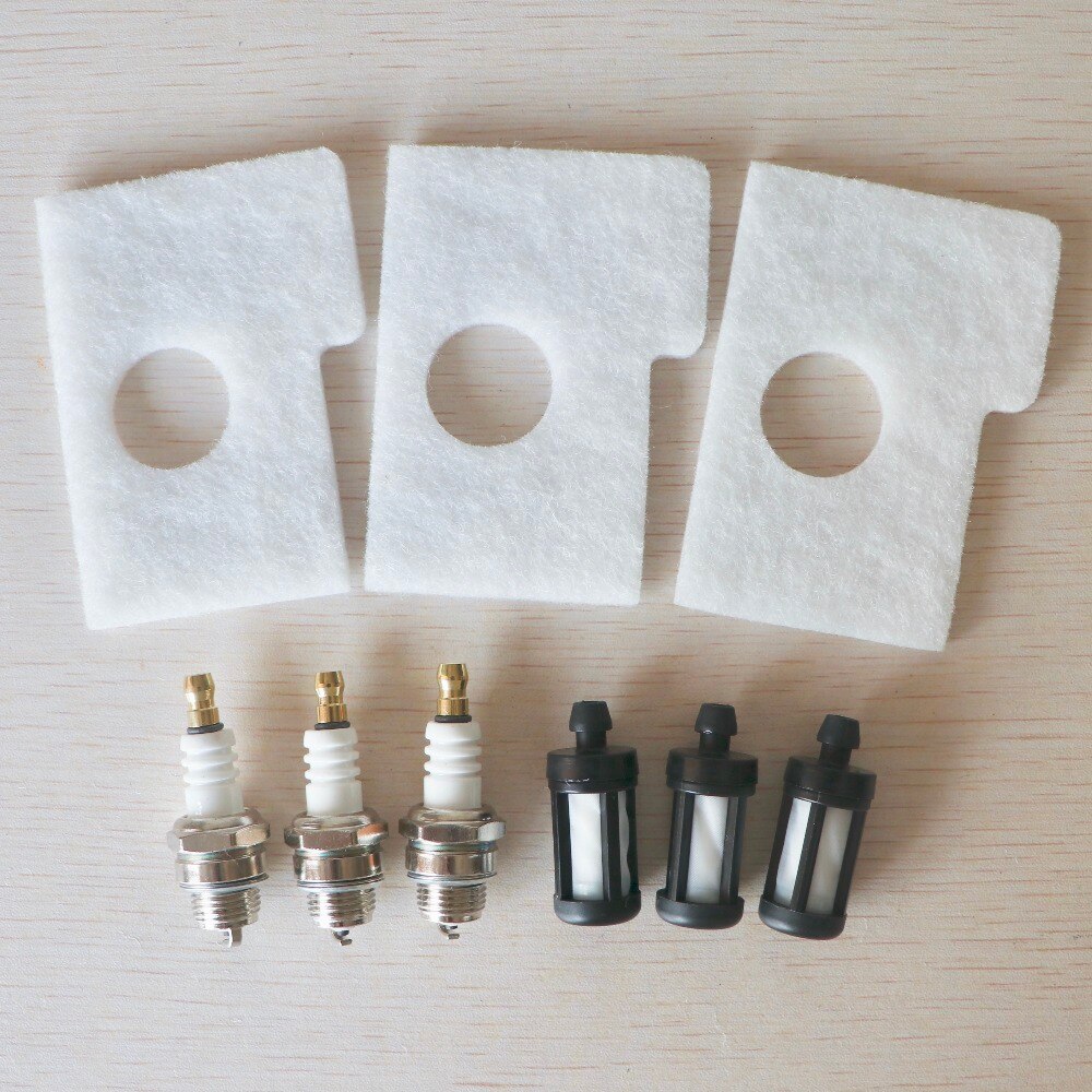 ELKE 3 stks LUCHTFILTER SPONS + BOUGIE + BRANDSTOF FILTER KIT VOOR STIHL MS180 MS170 018 017 KETTINGZAAG