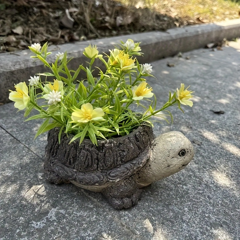 Schildkröte Figur Harz Schildkröte Statue Blumentopf Aufhänger Pflanzer Rand Dekor Mini Schildkröte Skulptur Topf Verschönern Garten Hof