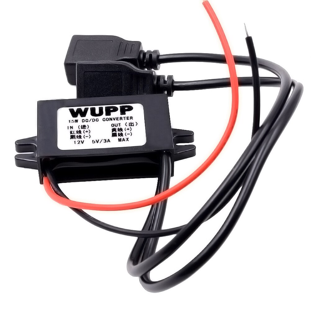 Convertisseur de puissance 12V DC vers sortie 5V 3A, câble USB DC-DC, Module d'alimentation de voiture