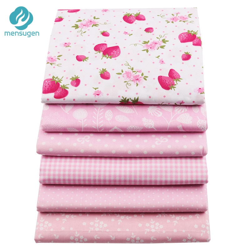 Mensugen 6 Stks/partij 40Cm * 50Cm Roze Serie Bloemen Katoenen Stof Voor Naaien Quliting Patchwork Tilda Pop Doek plakboek Materiaal