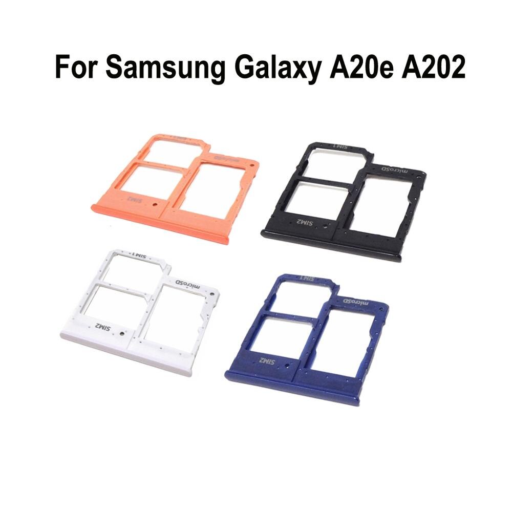 Adaptador da bandeja do cartão do sim do telefone para samsung a20e a202 a202f a202ds alojamento original novo suporte do cartão micro sd