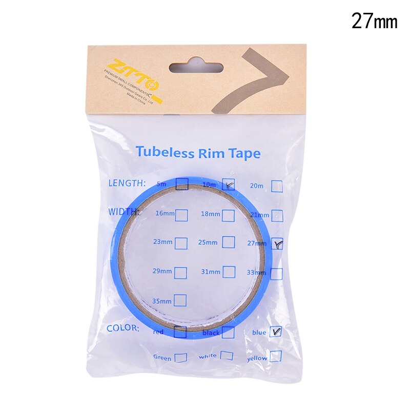 1Pc Nopp Speciale Lijm Fiets Tubeless Velg Tapes 10M Racefiets Velg Tape Strips Mountainbike Wiel Breedte 16-35Mm: 27MM