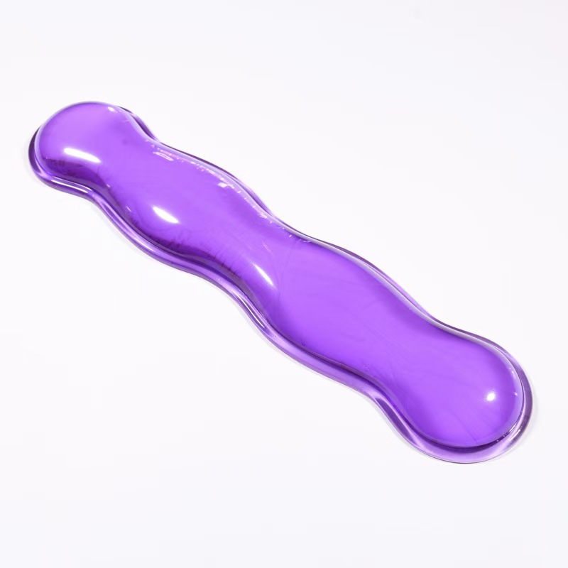 Ergonomic Mouse pad with wrist rest keyboard rest silicone transparent desktop office game console mouse wrist rest: PURPLE