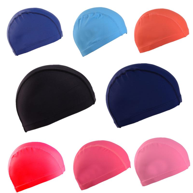 Summer Swimming Caps Fast Dry Non-slip Highly Elastic Adult Children Swimming Caps 7 Colors