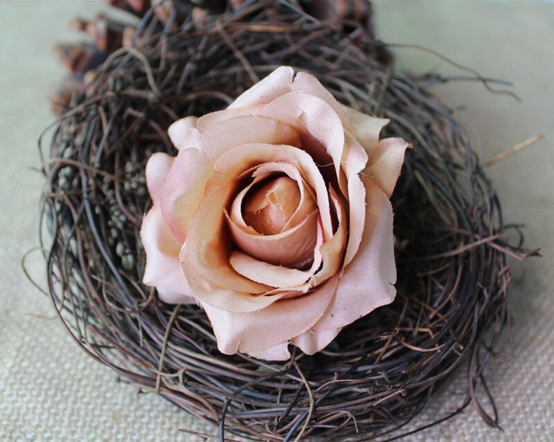 50Pcs silk Artificial rose flower heads wedding party box accessory Xmas decor wreath silk rose flores artificiales: F