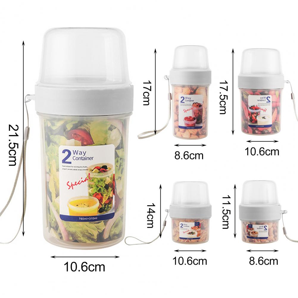 Eco-friendly Storage Jar Airtight Dual Layer PP Multi-use 5 Sizes Refrigerator Storage Keeping Fresh Food Container for Home