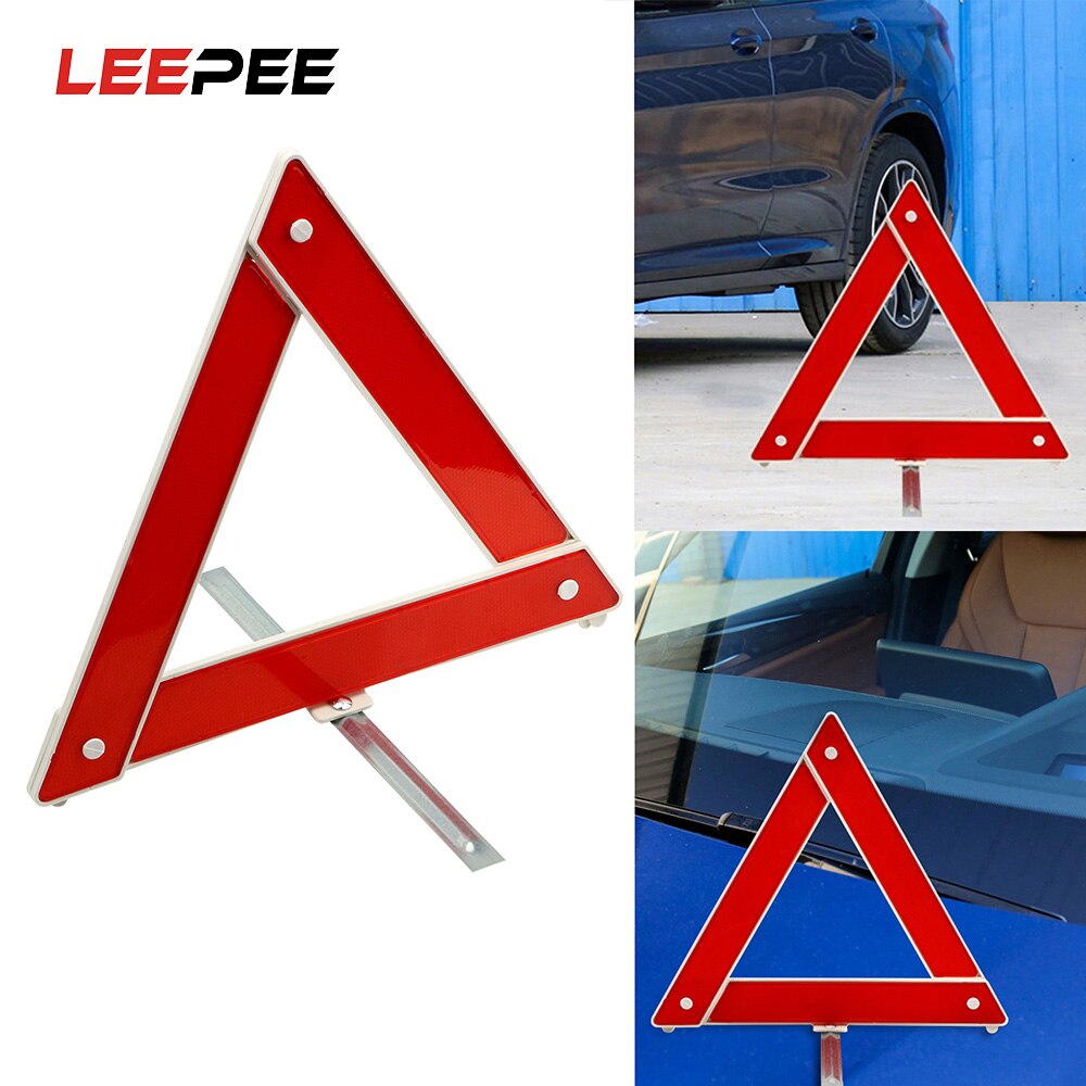 LEEPEE Car Triangle Warning Sign Reflective Stop Sign Board Sign Auto Breakdown Warning Triangle Emergency Hazard Cars Tripod