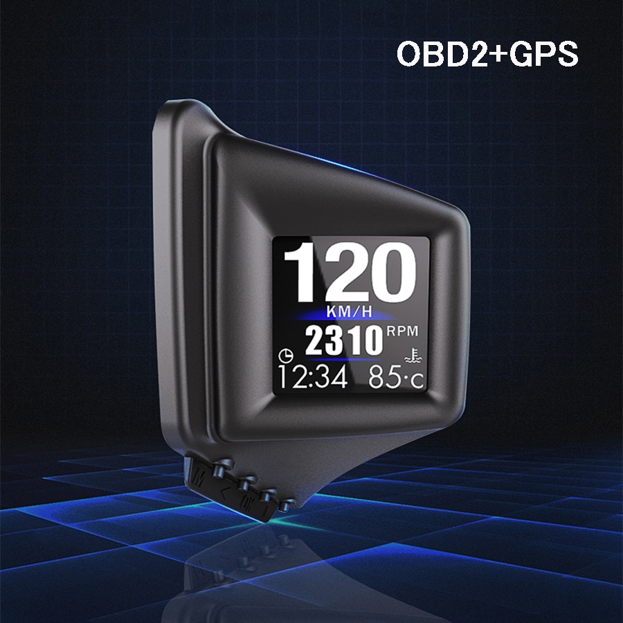 HUD GADGET OBD2+GPS Head Up Display On-board Computer A-pillar trim Install RPM Turbo Pressure Oil & Water Temp GPS Speedometer
