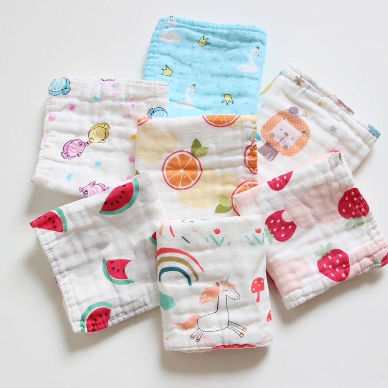 Toalla de saliva bebé de algodón con dibujos animados para niños, pañuelo cuadrado para alimentación de bebé, toalla de lavado de cara, toalla de mano, 3 uds.: Default Title