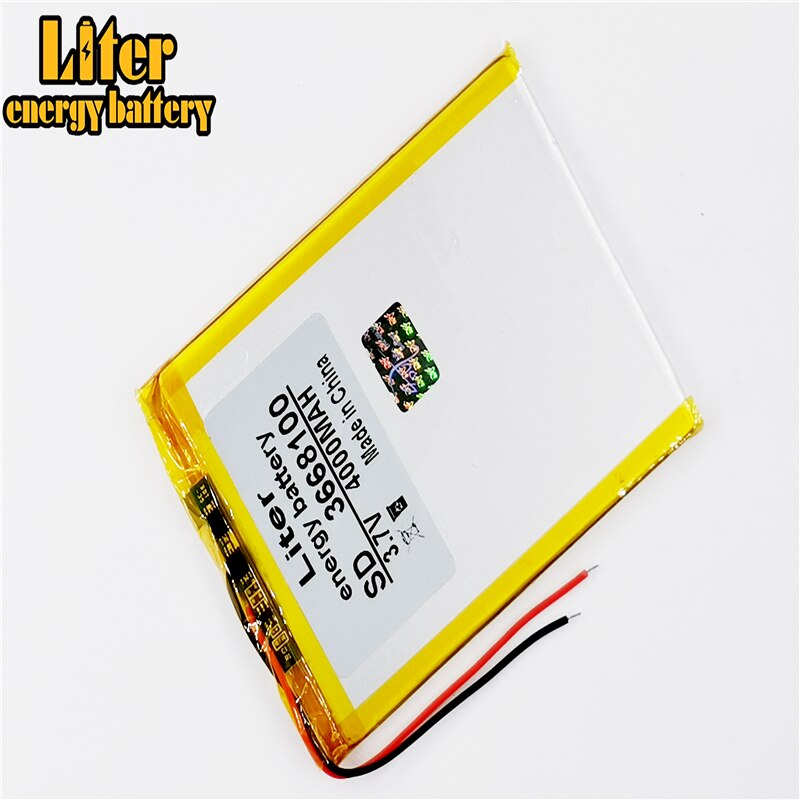 Batería Universal de iones de litio de 3,7 V, 4000mAh, 3668100, para tablet pc, 7 pulgadas, 8 pulgadas, 9 pulgadas, Mp3, MP4, MP5, GPS, DVD, e-book