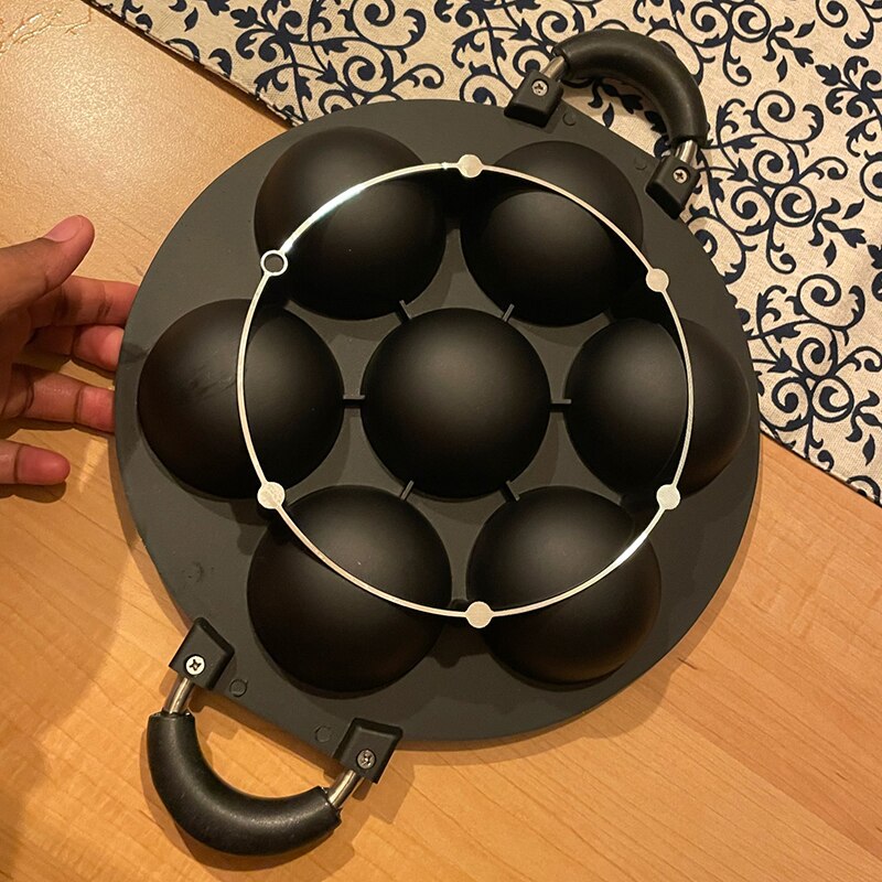 Poêle à œufs 7 Trous Antiadhésive - Revêtement Pierre Maifan, Acier Inoxydable 26 Cm, Poignée Isolante, Pour Omelettes, Bacon, Crêpes - 3